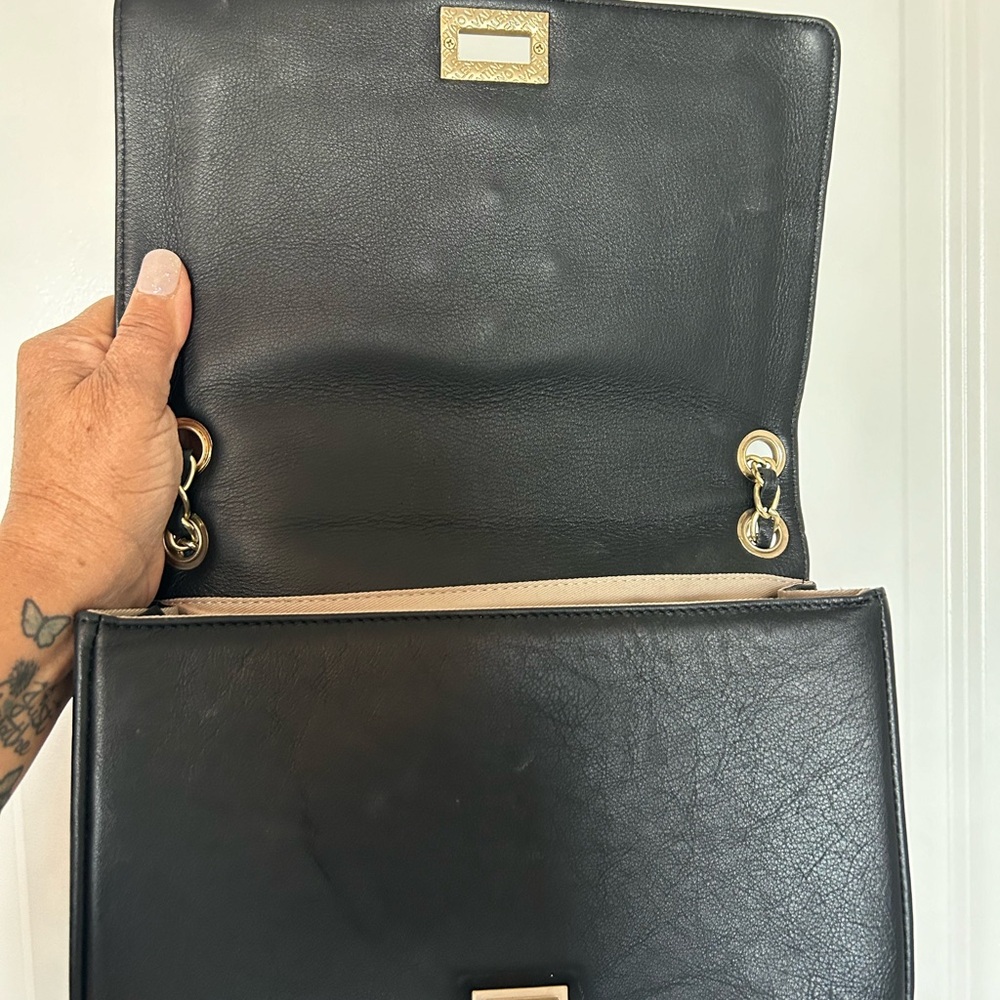 VALENTINO-AUTHENTIC • Black and Gold Shoulder/Crossbody Bag • Medium - Picture 8 of 13
